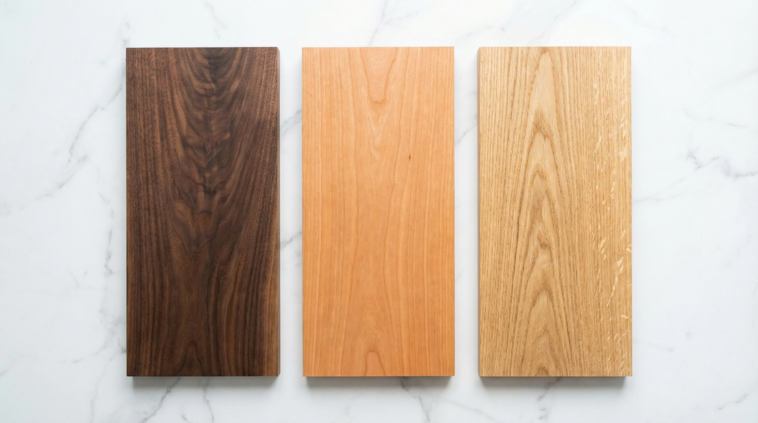 どの木が好き？ウォールナット・チェリー・オーク、人気の木材くらべてみました。